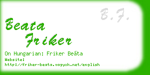 beata friker business card