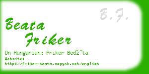 beata friker business card